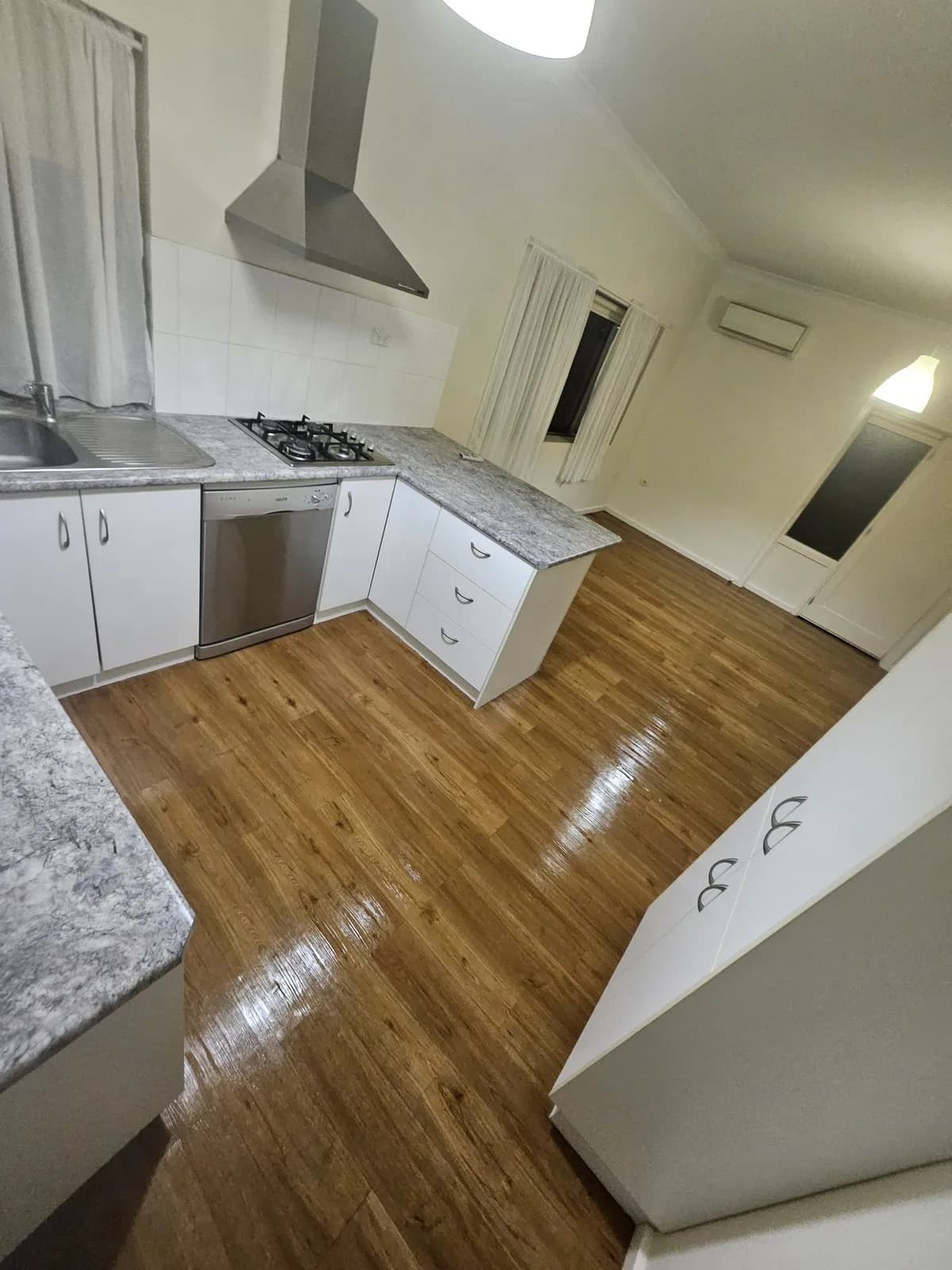 Finished kitchen clean with clear benches